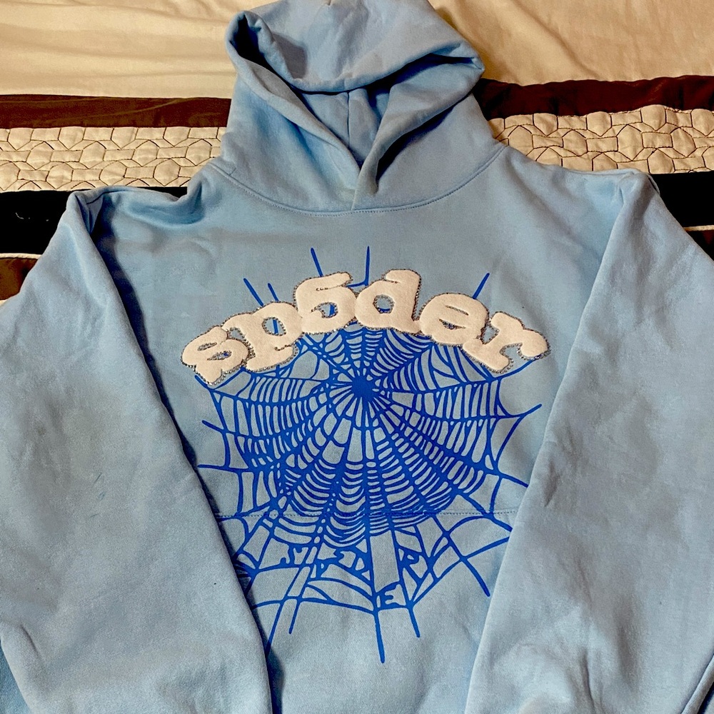 Spider Blue Graphic Hoodie